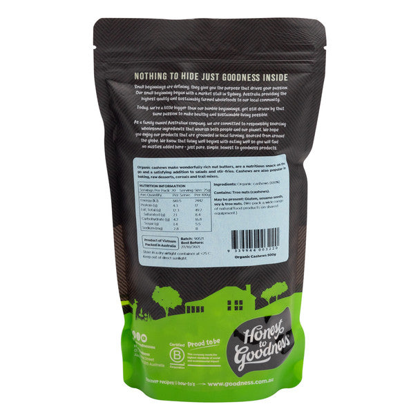 Organic Cashews 500g