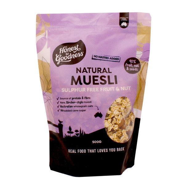 Natural Muesli - Sulphur Free Fruit & Nut 500g