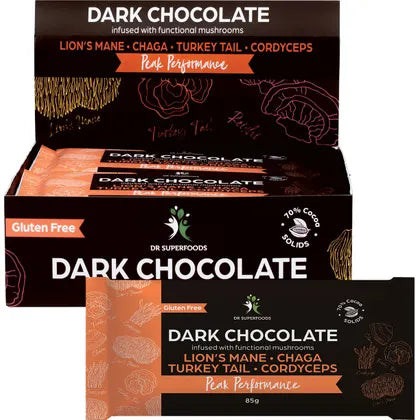 Dark Chocolate infused with functional mushrooms