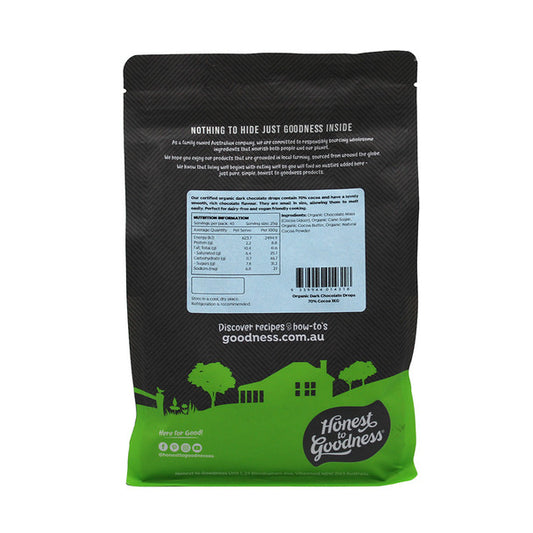 Organic Dark Chocolate Drops 70% Cocoa